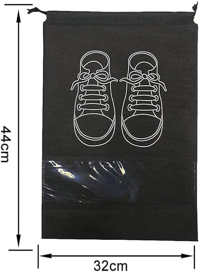 Pekos Shoe Bags for Travel | Portable Shoe Bags with Clear Window | Drawstring Dustproof Travel Shoe Storage Organizer Cover Bag Travel Accessories for Men & Women, - Image 2